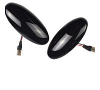 Laterales Ahumados Coche Luces Indicadoras Repetidoras Intermitentes Laterales Dinámicos Luz De Señalización Trasera Compatible Con Nissan Para Navara D22 1998-2005(Black)