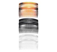 laterales franceses de plástico,6 Piezas Peines del Cabello Toboganes Peines de Pelo Liso de Tortuga Peinetas Claras y Lisas Peines Laterales Peines del Cabello Kit de Peine Lateral del Pelo
