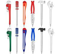 LATERN 12 Piezas Bolígrafos de Novedad, Bolígrafos con Forma de Herramienta Manual de Hardware de 16CM Bolígrafo de Tinta Negra Llave Alicates Martillo Destornillador Diseño para Oficina Escuela
