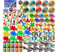 LATERN 120 Piezas Relleno Piñata Cumpleaños Infantil, 12 Estilos Regalos de Fiesta Coloridos con Esferas Resortes Patinetas Manos Pegajosas Cubos Autos Pelotas Pulseras - para Cumpleaños Party Regali