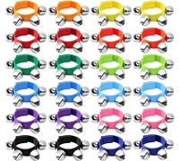 LATERN 24 Piezas Muñequera Jingle Bells, 12 Colores Campanas de Muñeca de Banda Campanas de Tobillo Musicales Percusión de Instrumentos Rítmicos para Adultos Bebé Navidad Decoración Fiesta Recuerdos