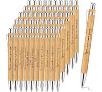 LATERN 30 Piezas Bolígrafos Inspiradores, 14CM Bolígrafo de Bambú con Citas Motivacionales Bolígrafos Retráctiles con Punta de Tinta Negra para Oficina Suministros Regalos (10 Estilos Positivos)