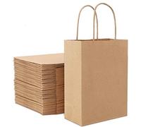 LATERN 32 Piezas Bolsa De Papel Kraft Marrón Bolsa De Fiesta De Navidad Bolsas De Regalo Bolsas De Papel Para Fiestas De Bodas De Cumpleaños De Navidad (27 * 11 * 20)