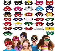 LATERN 32 Piezas Máscaras de Fieltro de Superhéroe, Mascaras Infantiles Máscara de Fiesta de Superhéroes Llenadoras de Bolsas para Fiestas Máscara de Vestir para Cosplay Party Masquerade Birthdays