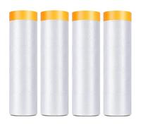 LATERN 4 Piezas Rollo de Plasticos para Cubrir Muebles con Cinta, 2,4M x 20M Láminas de Enmascarar Transparente Autoadhesiva Protectora para Muebles Automóviles Suelos Paredes Pinturas Revestimientos