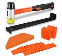 LATERN 43 Piezas Piso Laminado Kit, 26CM Mazo de Goma de Doble Cara con Bloque de Golpeo, Barra de Tracción de Acero Resistente, 40Pz Espaciadores de Piso -para Instalación de Pisos de Madera Laminada