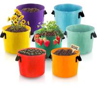 LATERN 7 Piezas 15 Galones Bolsas de Cultivo para Plantas, 7 Colores Tela No Tejida Bolsas de Cultivo Transpirables Engrosadas Macetas con Aireación de Raíces con Asa para Jardín Flores Verduras Fruta