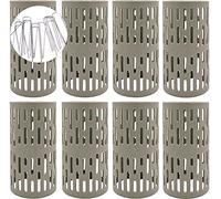 LATERN 8 Piezas Protectores de Troncos de Plantas y Árboles, 20CM Protector de árboles de Plástico Malla de Vivero Expandible con Ganchos de Bloqueo Incorporados para Apilar - con 8Pzs Grapas en U
