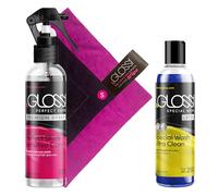 Látex cuidado Set - latexpolitur brillo perfecto Premium Spray - Gamuza de detergente - Limpiador abrillantador de látex pequeño de látex lavado especial