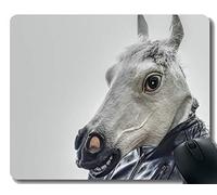 Látex de Goma de la máscara del Caballo del Molde de Mousepad Mousepad con la Frontera Cosida