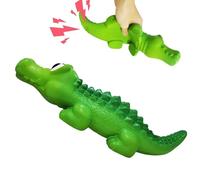 Latex Dog Squeak Toys - Indestructible Chewing Dog Toy Latex No Stuffing, Squeaky Dog Toys Teeth Cleaning, Interactive Dog Toys For Puppy and Small Medium Dogs, Crocodile Design
