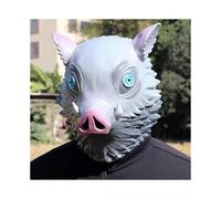 (Latex) Japanese anime Demon Slayer mask Mouth flat Inosuke Demon Slayer plush pig head latex head cover