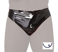 Latex Play Erotic Fashion - Calzoncillos slip para hombre (con dildo anal interior, látex, talla XL), color negro