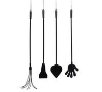 Rimba - látigo de silicona con manita - 40cm (negro)