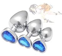 Latido Del Corazón Azul, Obra De Arte De Entrenamiento, 3 Tamaños Diferentes, Entrenador De Corazón De Acero Inoxidable Con Incrustaciones De Zafiros