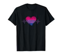 Latido del corazón Bisexual Línea ECG Vida Bisexual Marcha Camiseta