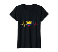 Latido del corazón de la Bandera Colombiana Camiseta gráfica económica
