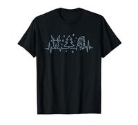 Latido del corazón de Navidad con muñeco de Nieve y acogedora Nevada Celebra Camiseta