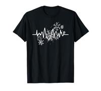 Latido del corazón de Navidad con muñeco de Nieve y acogedora Nevada Celebra Camiseta