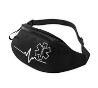 Latido Del Corazón De Un Paramédico Línea Blanca Delgada Bolso Bandolera Deportiva Riñoneras Moda Bolsa De Cintura Para Uso Diario Correr Senderismo 14X35Cm