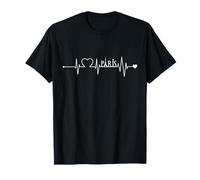 Latido del corazón París Texto ECG Curva Ciudad Francia Camiseta