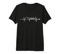 Latido del corazón París Texto ECG Curva Ciudad Francia Camiseta Premium