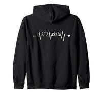 Latido del corazón París Texto ECG Curva Ciudad Francia Sudadera con Capucha