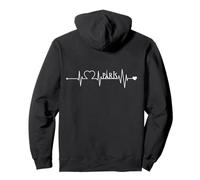 Latido del corazón París Texto ECG Curva Ciudad Francia Sudadera con Capucha