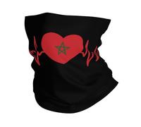 Latido Marroquí Amo Marruecos Bandera del Corazón Hombre Mujer Sombreros Microfibra Polainas De Cuello Multifuncional Calentador De Cuello para Cámping Motocicleta Correr