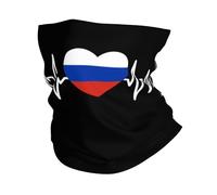 Latido Ruso Amo A Rusia Bandera del Corazón Unisex Polainas De Cuello Protección Solar Calentador De Cuello Multifuncional Sombreros para Senderismo Cámping Motocicleta