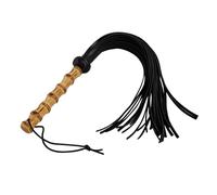 Látigo de azotes pequeño,azotador de cuero con mango de bambú,juguete sexual para adultos,coqueteo con las manos,azotes para parejas,cosplay,negro,talla única