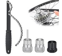 Látigo de cadena con extractor de corona dentada, rueda libre de cassette y extractor de piñón. Volante giratorio, nueva herramienta extractora de rueda libre universal 2 en 1 para cassettes de 5 a 12