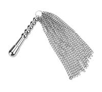 Látigo de cadena con mango de metal para BDSM,juguete sexual para mujeres,color plateado,talla única