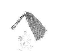 Látigo de cadena de látigo de metal plateado - El movimiento rápido estimula los latidos del corazón