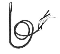 Látigo de cuero de 190 cm de longitud extendida, látigo trenzado para actuaciones con disfraces-ESRS46 (Negro)