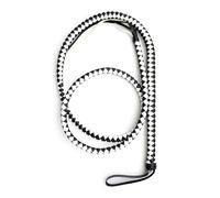 Látigo de cuero de 190 cm de longitud extendida, látigo trenzado para actuaciones con disfraces-ESRS46 (Negro-blanco)