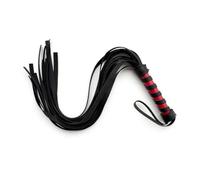 Látigo de cuero pequeño para parejas adultas,juguete sexual alternativo,45 cm,con borlas,para ataduras,juegos de rol,color negro y rojo,talla única