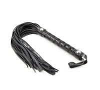 Látigo de cuero PU fetiche, azotador con mango negro/marrón/rojo, paleta for azotar, Knout, coqueteo, BDSM, juego for adultos, Juguetes sexuales eróticos for parejas(Black handle)