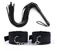 Látigo De Cuero Sintético,Azotador De Peluche De Nailon,Esposas Sexuales,Esclavitud,Accesorios Exóticos,Juguetes Para Parejas,Juegos Para Adultos,Negro,Talla Única