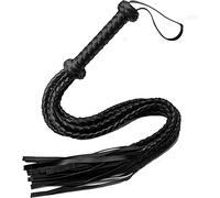 Látigo de cuero trenzado con borlas multicapa para montar a caballo corto de 89,5 cm, látigo erótico de, accesorios de juguetes sexuales, adecuado para juegos sexuales para adultos BDSM