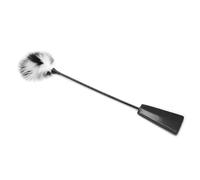 Látigo de plumas,de cuero sintético,para azotar caballos,accesorio ecuestre,color negro,talla única