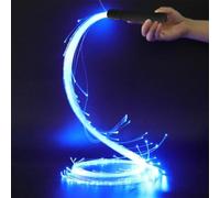 Látigo LED de fibra óptica - Látigo giratorio brillante, 7 colores con | pilas, reutilizable de larga duración | Látig con modos de iluminación ajustables para festivales de música, accesorio para e