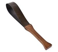 Látigo para caballos, látigo para caballos de cuero genuino, herramienta de enseñanza y entrenamiento ecuestre, con mango de madera(Black)