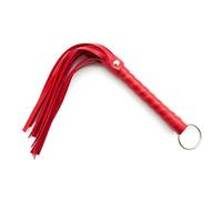 Látigo pequeño suelto de 28 cm con anilla de hierro y flequillo,3 colores,estilo mini de PU,juguetes sexuales para BDSM,accesorios para coquetear en pareja,rojo,talla única