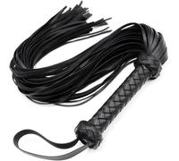 Látigo sexual de cuero negro de 63 cm,azotador para juegos SM,juguetes de ataduras de bondage,látigos SM para juegos sexuales, azotador sexual de cuero,fusta para montar a caballo (Negro)