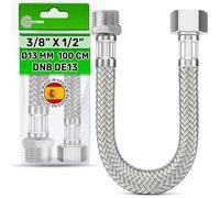 Latiguillo 100 cm Hembra 3/8” x Macho 3/8” DN8 DE13 - Latiguillos de Fontanería Fabricada Acero Inoxidable Temperatura máx 70°C Presión Trabajo 10 bar - Garantía de 5 Años - MADE IN SPAIN - ONIX TECH