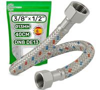 Latiguillo 40 cm Hembra 3/8” x Hembra 1/2” DN8 DE13 - Latiguillos de Fontanería Fabricada en Acero Inoxidable Temperatura máx 70°C Presión de Trabajo 10 bar - MADE IN SPAIN - ONIX TECH