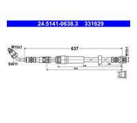 ATE Latiguillo de freno para AUDI: A4, S5, RS5, S4, A5 (Ref: 24.5141-0638.3)