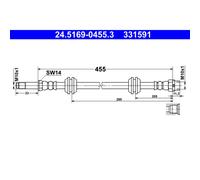 ATE 24.5169-0455.3 Latiguillo de freno
