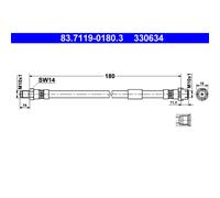ATE 83.7119-0180.3 Latiguillo de freno